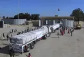 The entry of the first 20 humanitarian aid trucks into Gaza through the Rafah crossing today.