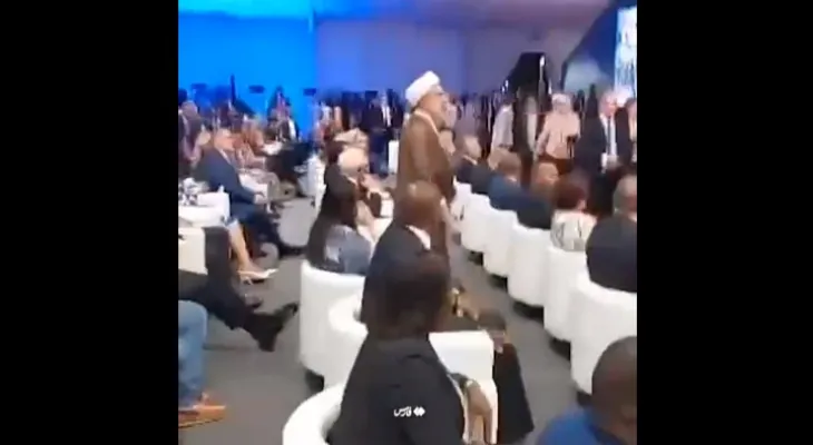 An Iranian delegation leaves an international meeting in protest against describing the Palestinian resistance as "terrorist."