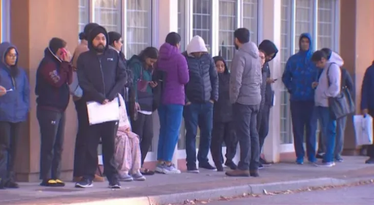 British Columbia: Long queues outside the Indian visa center as some services resume