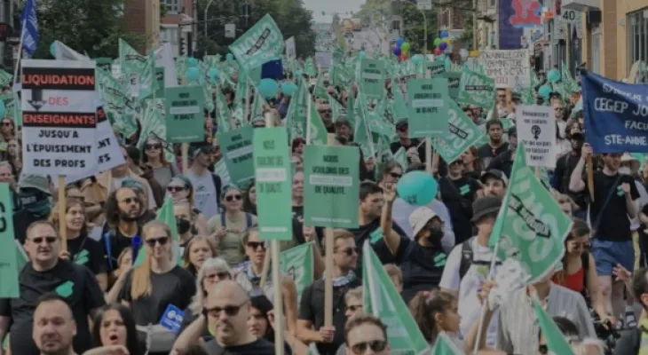 Hundreds of thousands of public sector employees in Quebec are on strike