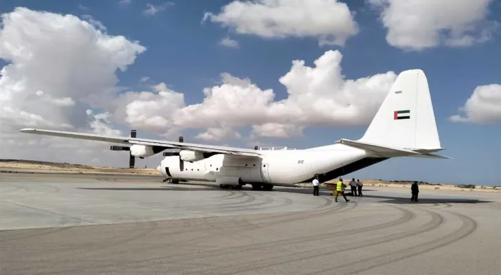 Al-Arish International Airport receives 6 planes loaded with 227 tons of aid for the Gaza Strip