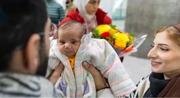 His daughter was born in Gaza during the war... and in Toronto, they finally met