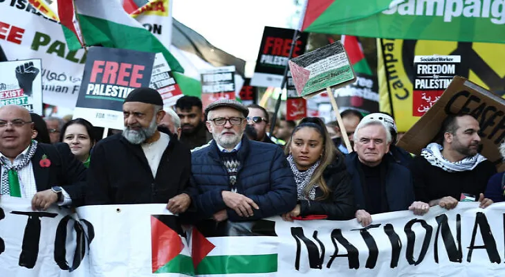 Massive marches in London to support the ceasefire in Gaza