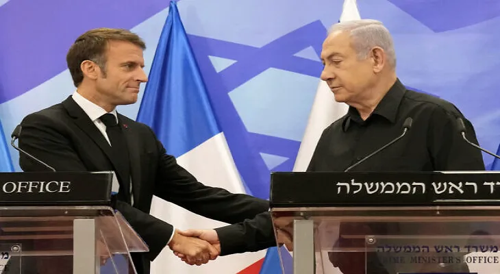 French President: Israel must stop bombing children, women, and the elderly