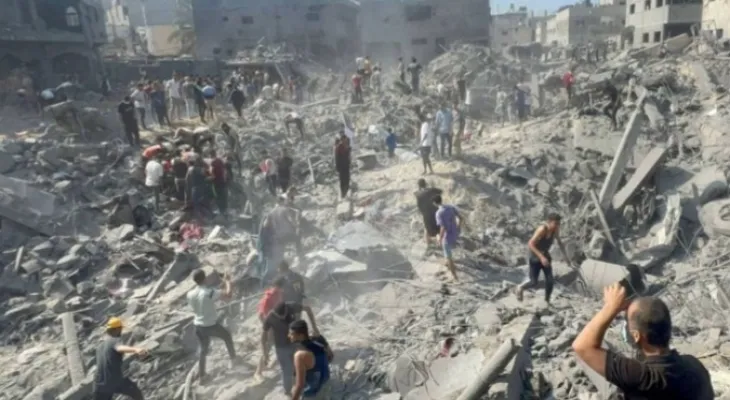 The United Nations lowers its flags in mourning for the lives of its staff in Gaza