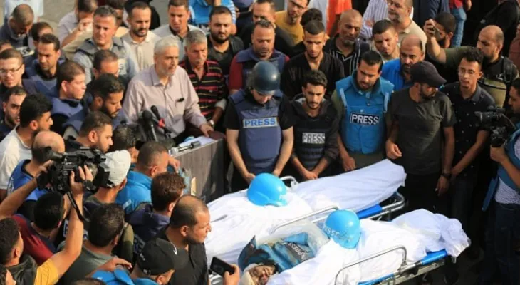 Syndicat des journalistes palestiniens : 66 journalistes ont été assassinés à Gaza depuis le début de l'agression jusqu'à l'entrée en vigueur de la trêve hier.