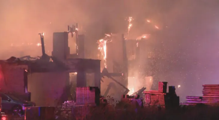 Fire in Burlington destroys at least 4 houses under construction