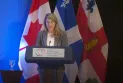 Montreal .... A protest stand against the occupation crimes in front of a concert for Foreign Minister Mélanie Joly raising funds to support Israel