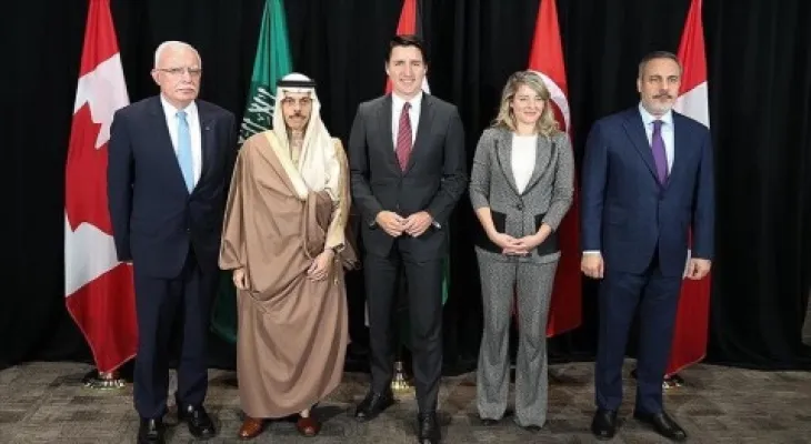 Canada: Prime Minister Justin Trudeau meets with the Riyadh Summit delegation to discuss stopping the aggression against Gaza