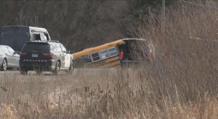 Two dead and 3 injured after a school bus collision in Caledon, Ontario