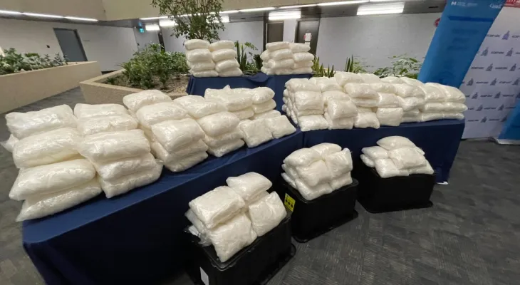 The largest operation in the history of drug seizures... more than 400 kilograms of methamphetamine seized at the Manitoba border crossing