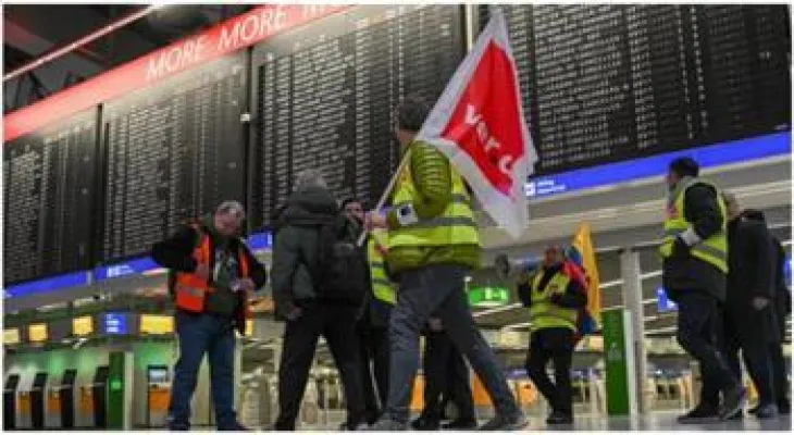 Due to the workers' strike.. Air traffic is disrupted at most major airports in Germany
