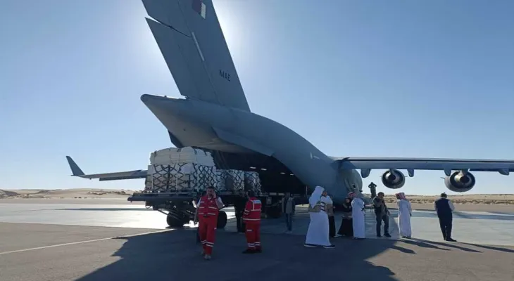 L'aéroport international d'Al-Arish reçoit 70 tonnes d'aide en faveur du secteur de Gaza