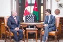 King Abdullah II during his meeting with Trudeau emphasizes the necessity of reaching an immediate ceasefire in Gaza as soon as possible.