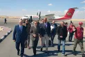 Canadian and American delegations inspect the entry of aid through the Rafah land crossing into Gaza