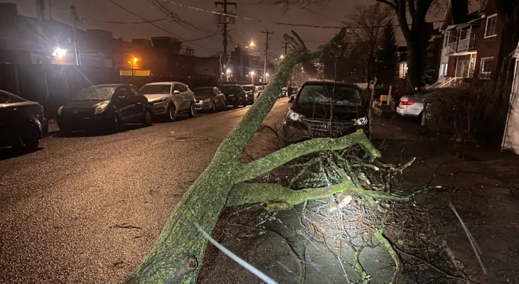 Power outage affecting 250,000 Hydro-Quebec customers during the winter storm in Montreal