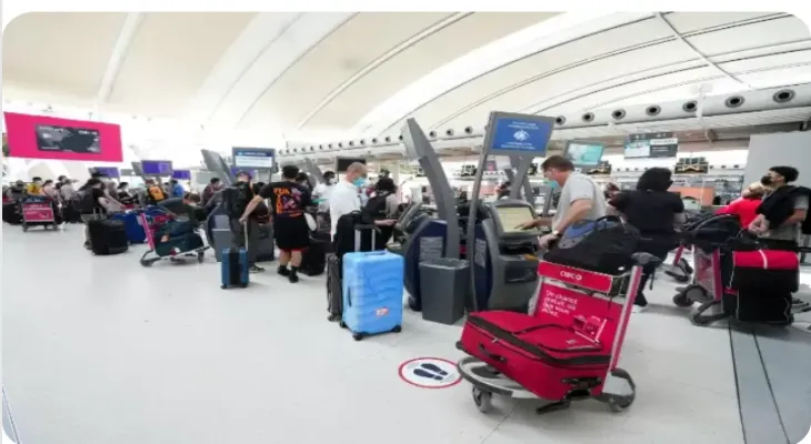 Many flights were delayed due to the strong winds that hit Toronto Pearson Airport.