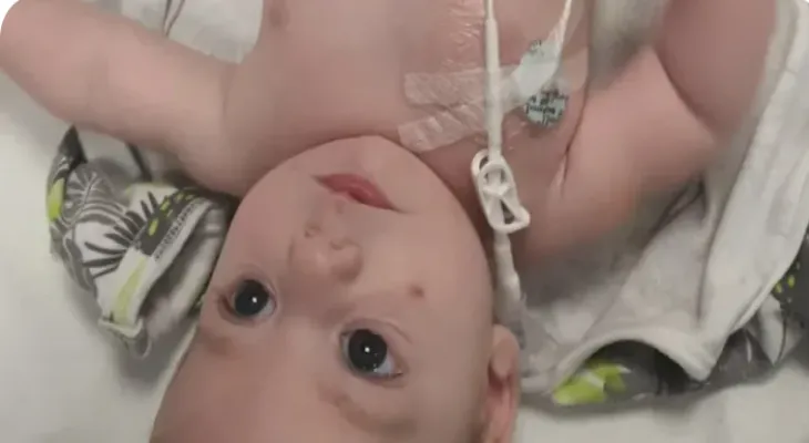 A woman discovers her infant son has a rare cancer through a phone camera flash
