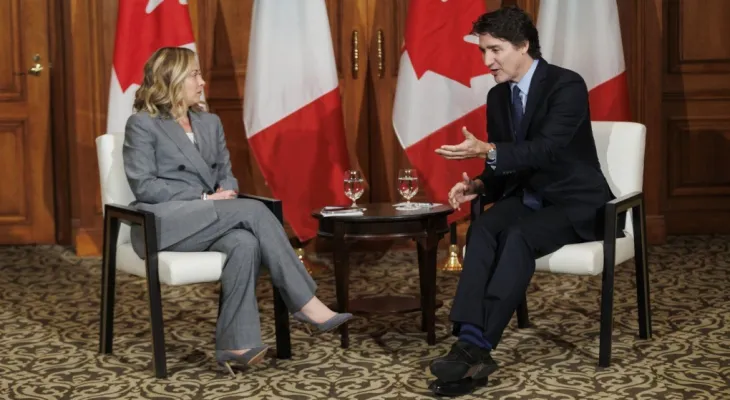 Cancellation of reception party for Trudeau and the Italian Prime Minister after entrances were blocked by pro-Palestinian protesters