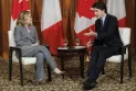 Cancellation of reception party for Trudeau and the Italian Prime Minister after entrances were blocked by pro-Palestinian protesters