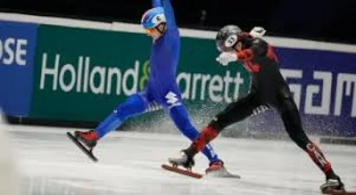 Al-Kindi Dandjeno wins the 1000 meters gold in a dramatic way in short track speed skating