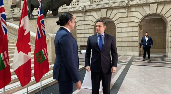 Keino and Boylever meet in the Manitoba Legislative Assembly to discuss some shared priorities