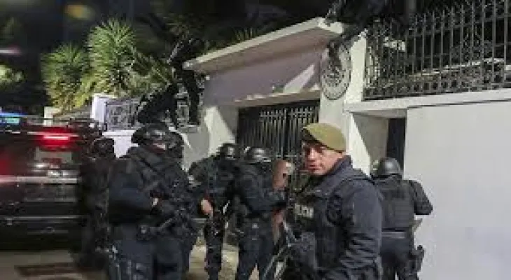 Widespread international condemnations of the Ecuadorian police raid on the Mexican embassy in Quito
