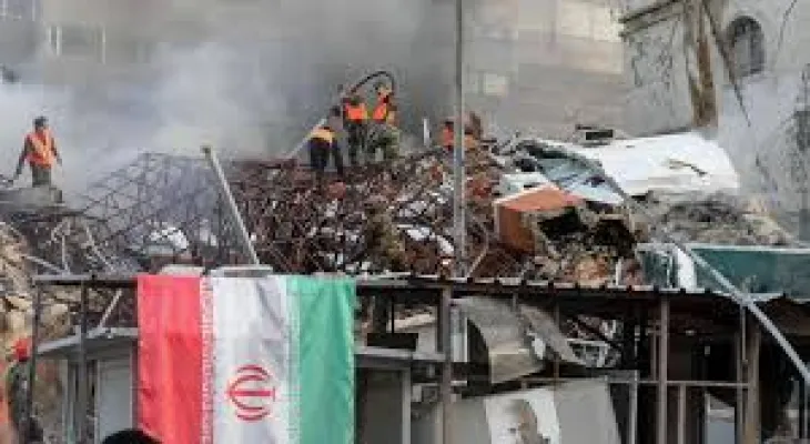 The Canadian embassy in Syria was damaged during an Israeli raid on the neighboring Iranian embassy.