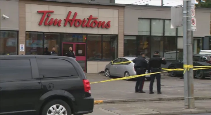 Officer stabbed and shot the suspect in the west end of Toronto