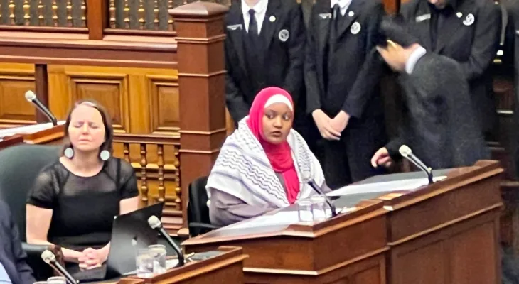 The Legislative Assembly of Ontario demands MP Sara Jama leave for wearing the keffiyeh.