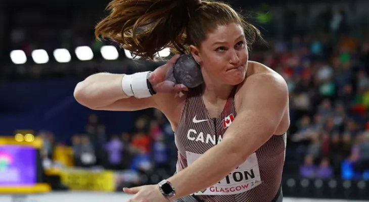 Sarah Mton wins second place in the Suzhou Diamond League.