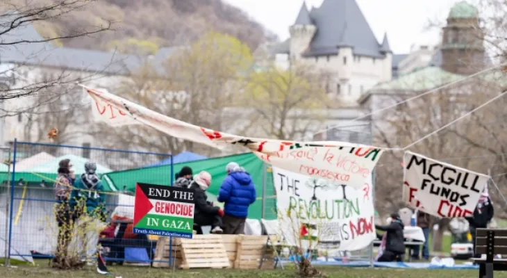 McGill University seeks to ease confrontations with demonstrators' camps before calling in the police.