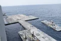 Construction of the maritime pier to deliver aid to the residents of Gaza