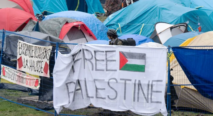 McGill University demands that its main entrance gates not be used due to pro-Palestinian protests.