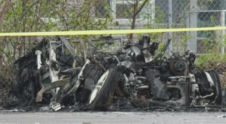 Montreal police open an investigation after discovering a stolen car while extinguishing a fire at the train station.