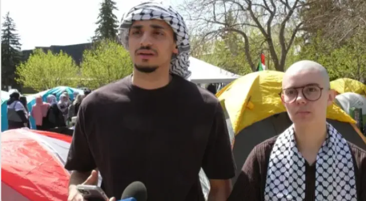 Organisation d'un sit-in à l'Université de Calgary en soutien aux Palestiniens