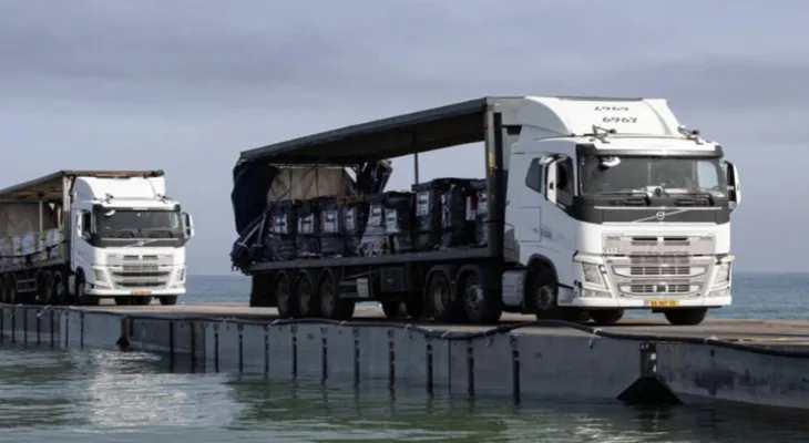 Le commandement central américain révèle le volume des aides livrées à Gaza via la jetée maritime