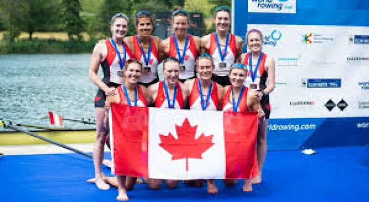 The Canadian women's rowing team wins the gold medal at the World Cup in Switzerland and qualifies for the Paris Olympics.