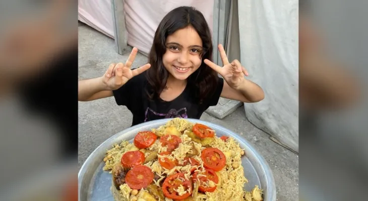 A ten-year-old girl sheds light on the situation in Gaza through cooking videos.