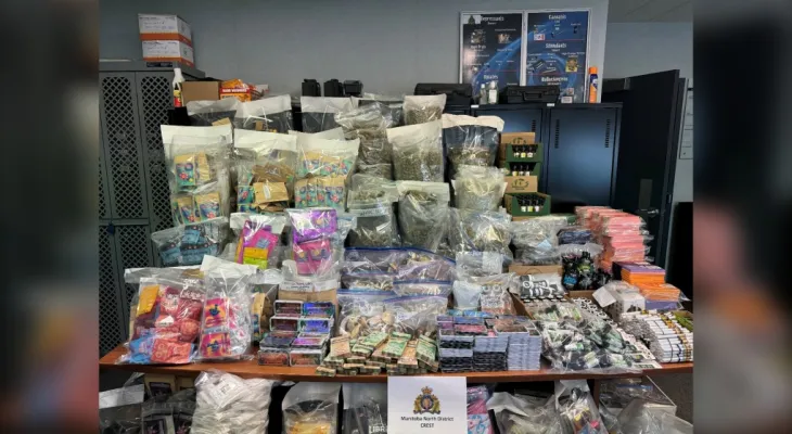 RCMP seizes a quantity of illegal cannabis worth $430,000 from a house in Manitoba.