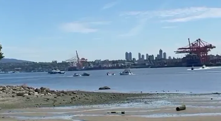 A plane crashed at the coal port in Vancouver.