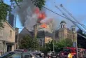 Firefighters are battling a fire at the historic "St. Ann" church on the western edge of Toronto.