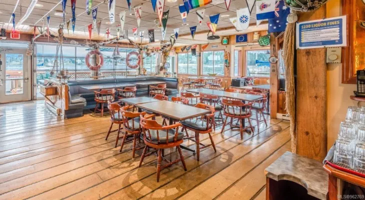 For sale for 4.8 million dollars in British Columbia... a house, a ferry, and the only floating pub in Canada.