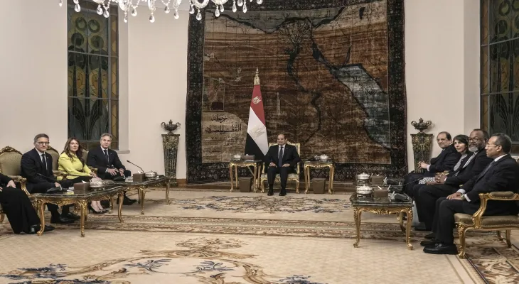 The Egyptian president confirms to "Blinken" the necessity of ending the war in Gaza.