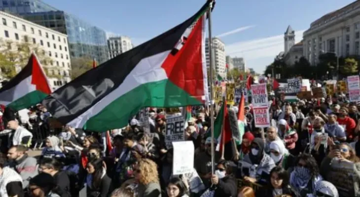 Manifestation devant la résidence du ministre de la Défense israélien Gallant à Washington
