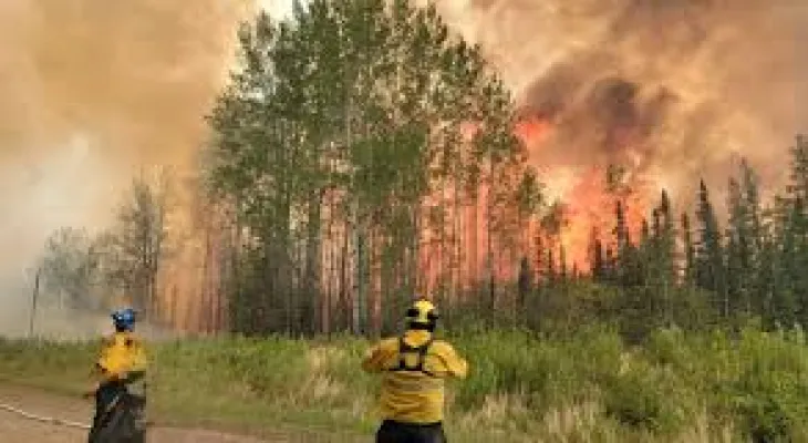 Firefighters in Alberta are facing difficult conditions as a heat wave sweeps through western Canada.