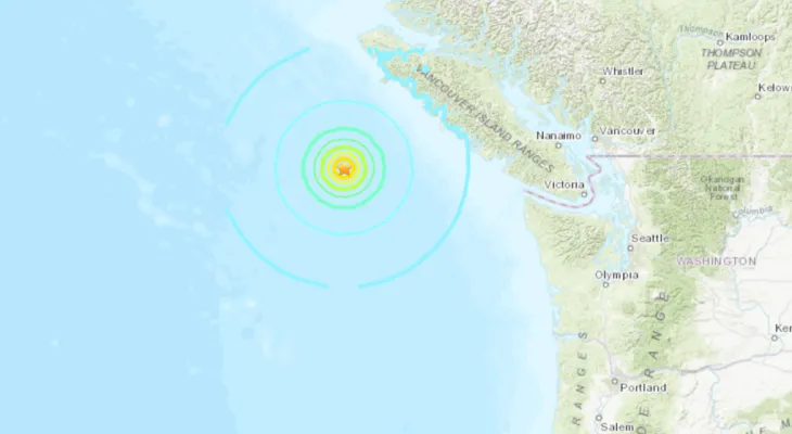 A 6.4 magnitude earthquake was detected off the coast of British Columbia.