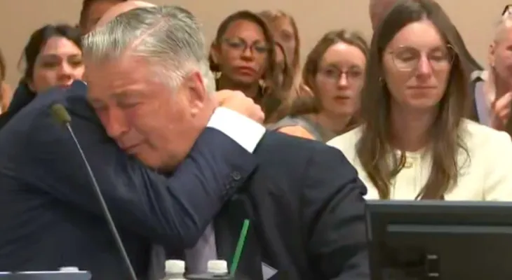 Alec Baldwin's crying in court during the judge's announcement of the dismissal of the involuntary manslaughter case in the middle of the trial