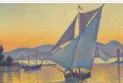 Tableaux mondiaux .. Le port au coucher du soleil par l'artiste Paul Signac