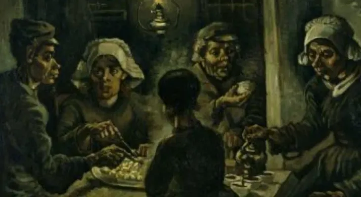 Van Gogh's Potato Dish.. The first artistic masterpiece by the Dutch artist from 1885.